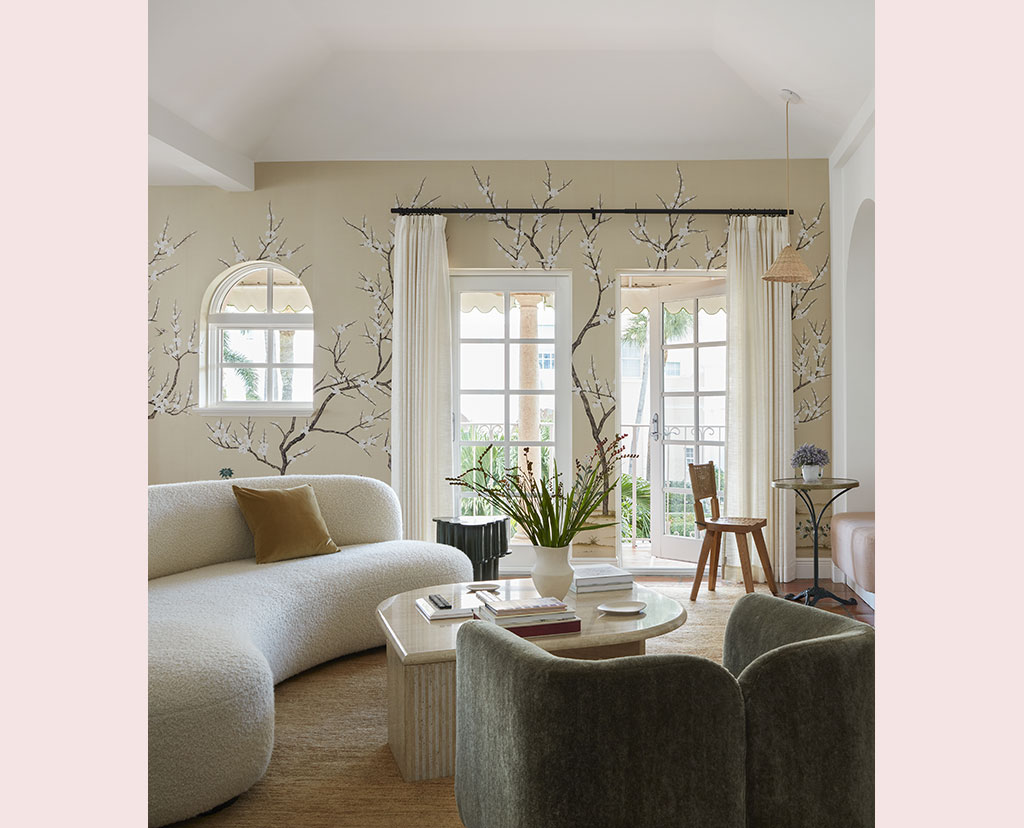 living room with window view
