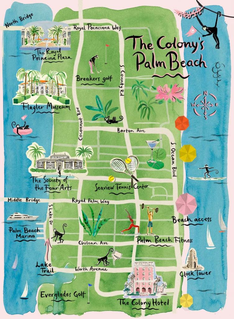 illustrated map of Palm Beach 